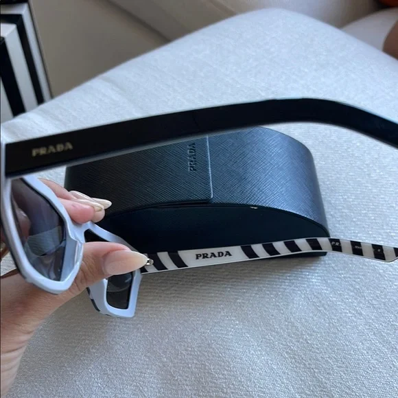 Prada Black and White Patterned Sunglasses - Picture 3 of 4